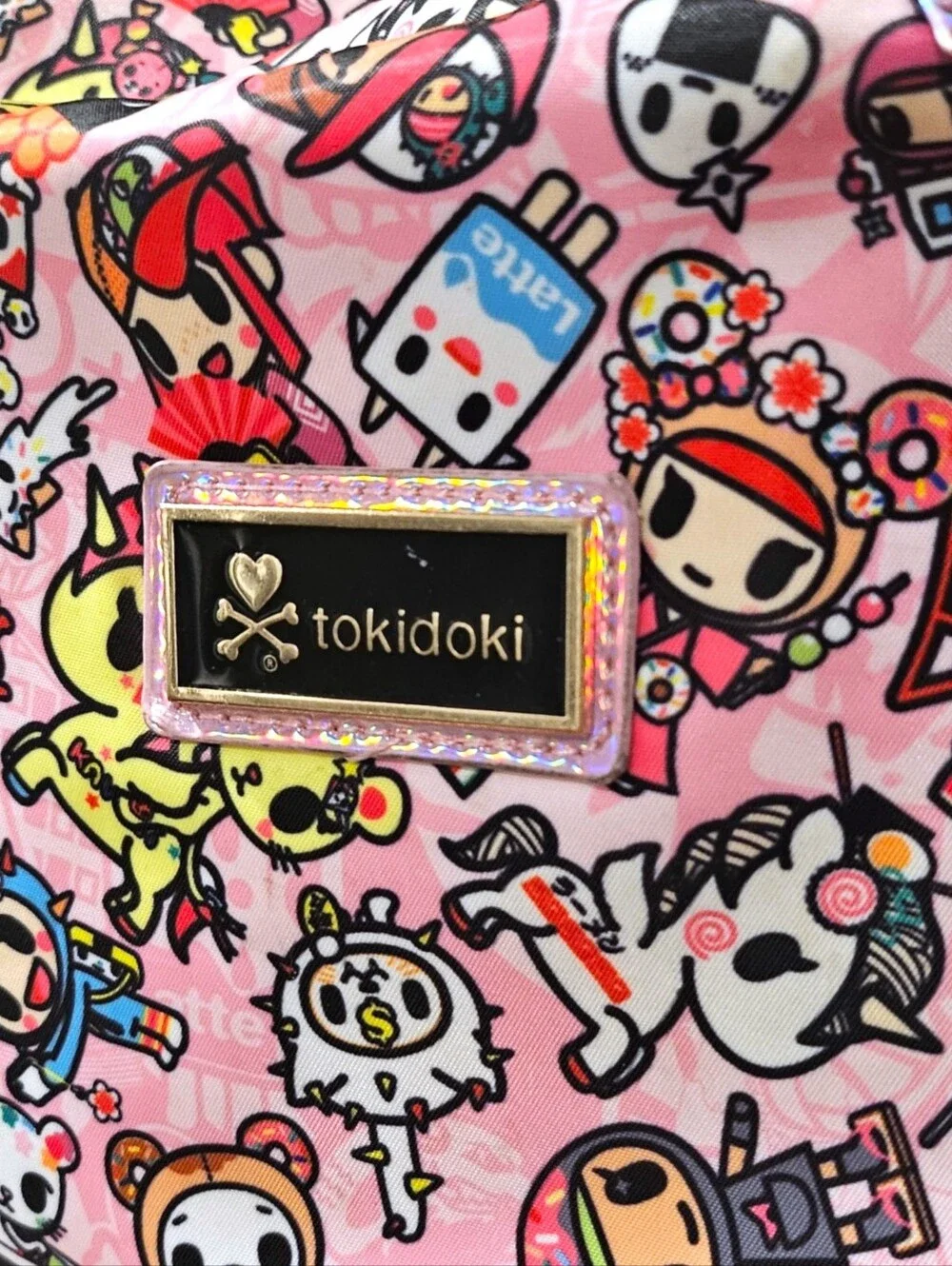 Tokidoki Toki Takeout Pink Backpack Rucksack Rare Print FLIPPED PULL